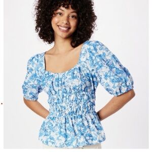 Floral Blue Women's Top